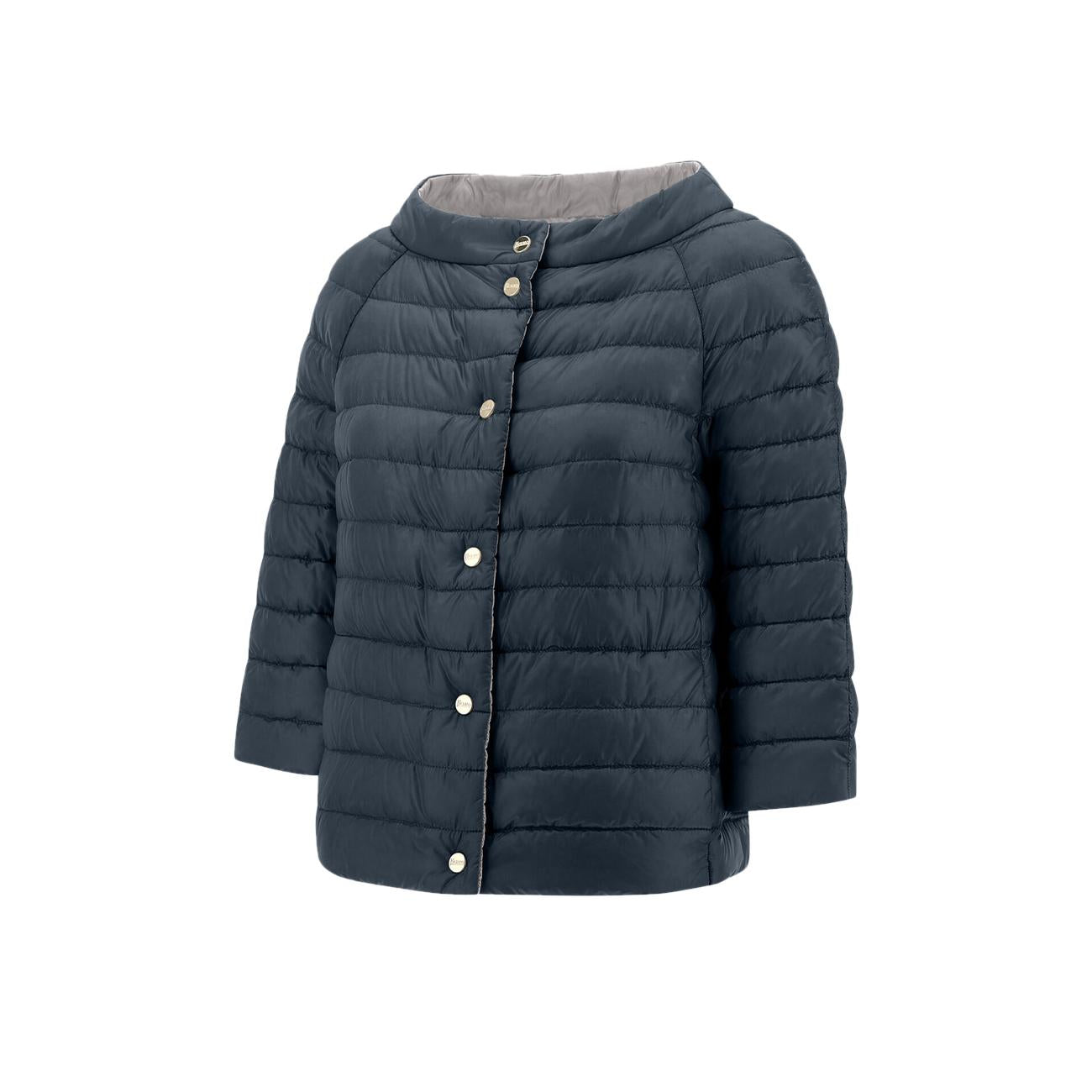 Piumino Corto Revers Donna Blue Grey PI0769D12017 9294 BLUE GREY HERNO 