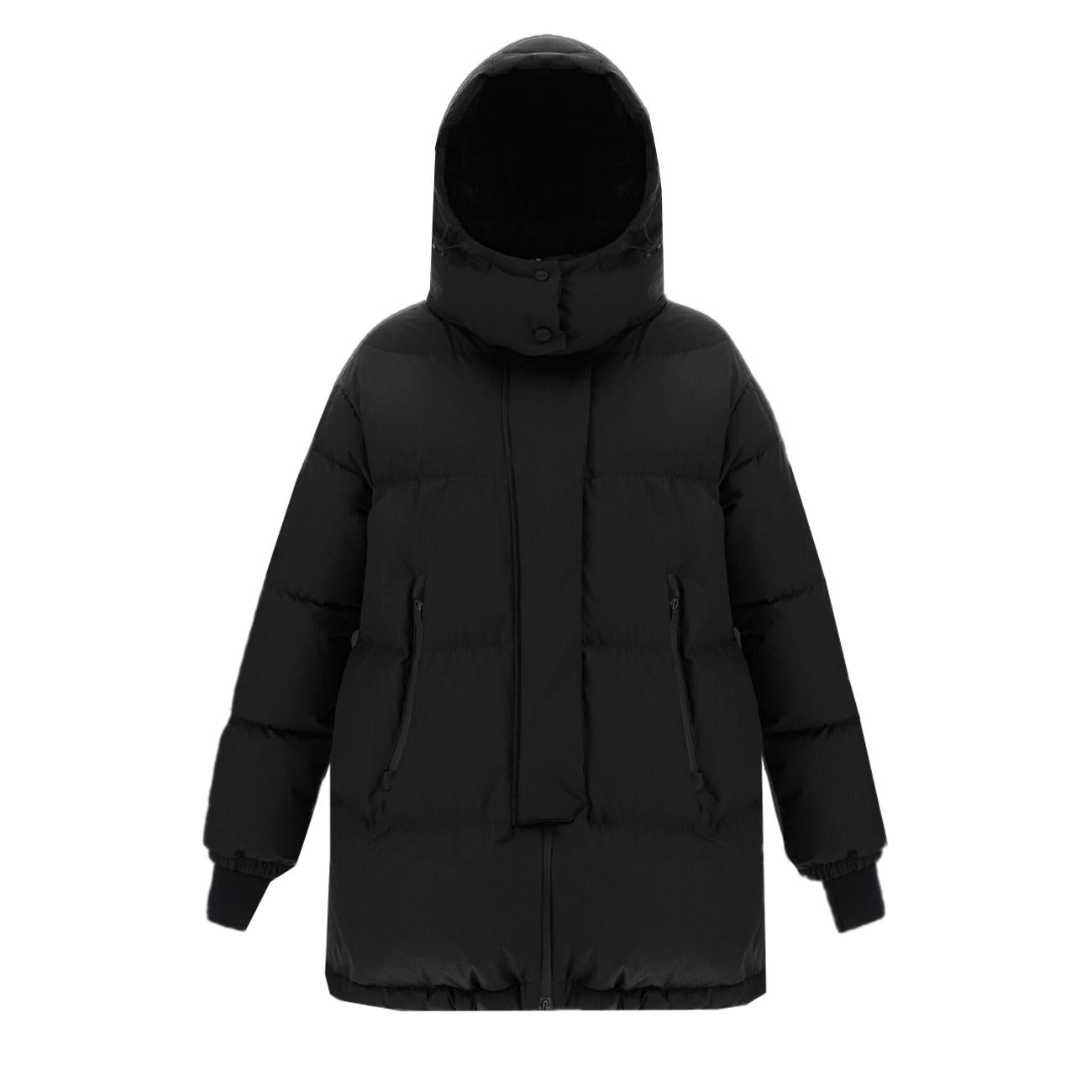 PIUMINO D. OVERSIZE LAMINAR GORE-TEX WINDSTOPPER C/CAPP. + C/COULISSE HERNO PI128DL11106 9300 NERO HERNO 