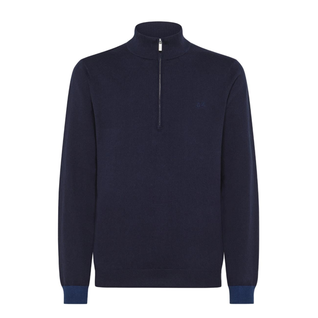 Maglia Strisce Zip Sui Polsini Uomo Blu Navy K43112 07 BLU NAVY SUN68 