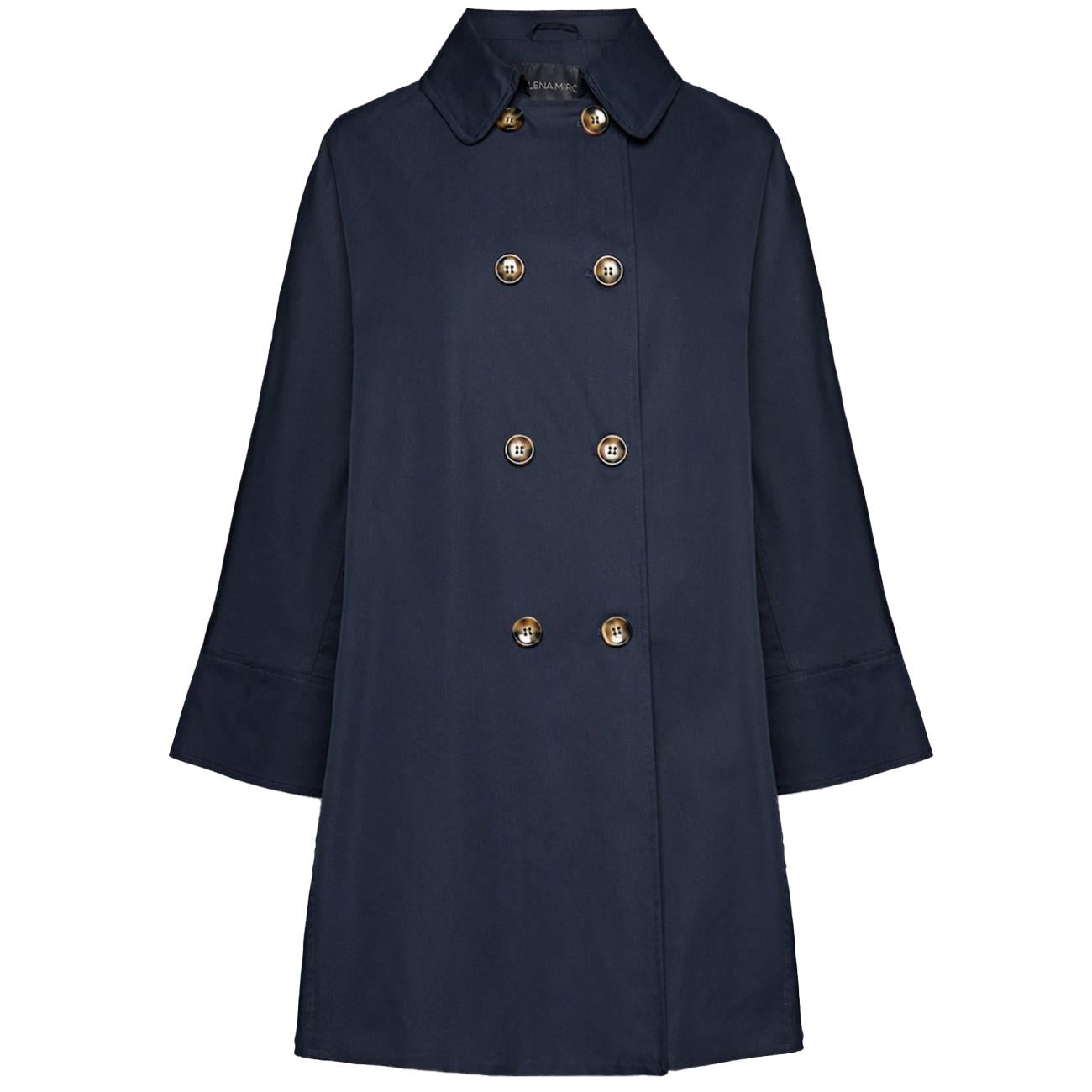 Trench Doppiopetto In Gabardine F239P000182N 034 BLU ELENA MIRO' 