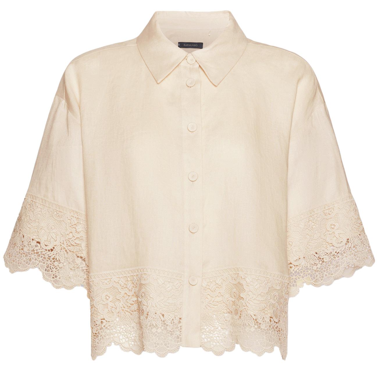Camicia In Lino Con Pizzo 5188P000271N 02 SABBIA ELENA MIRO' 