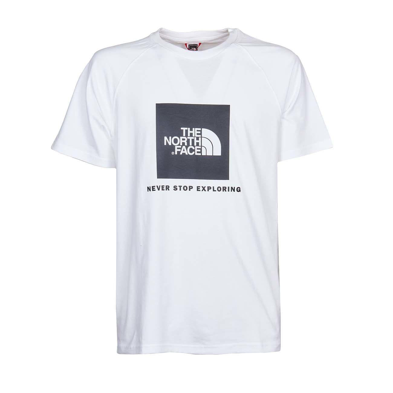 T-Shirt Redbox Con Manica Raglan Uomo Bianco Nero NF0A3BQO FN41BIANCO/NERO THE NORTH FACE 
