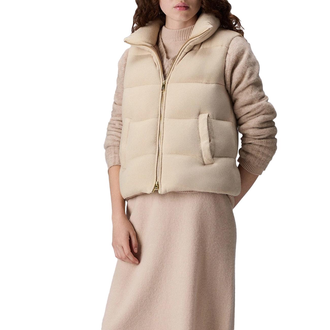 Gilet kentigem imbottito in lana pettinata PED5431 01152005 802 BEIGE PEUTEREY 