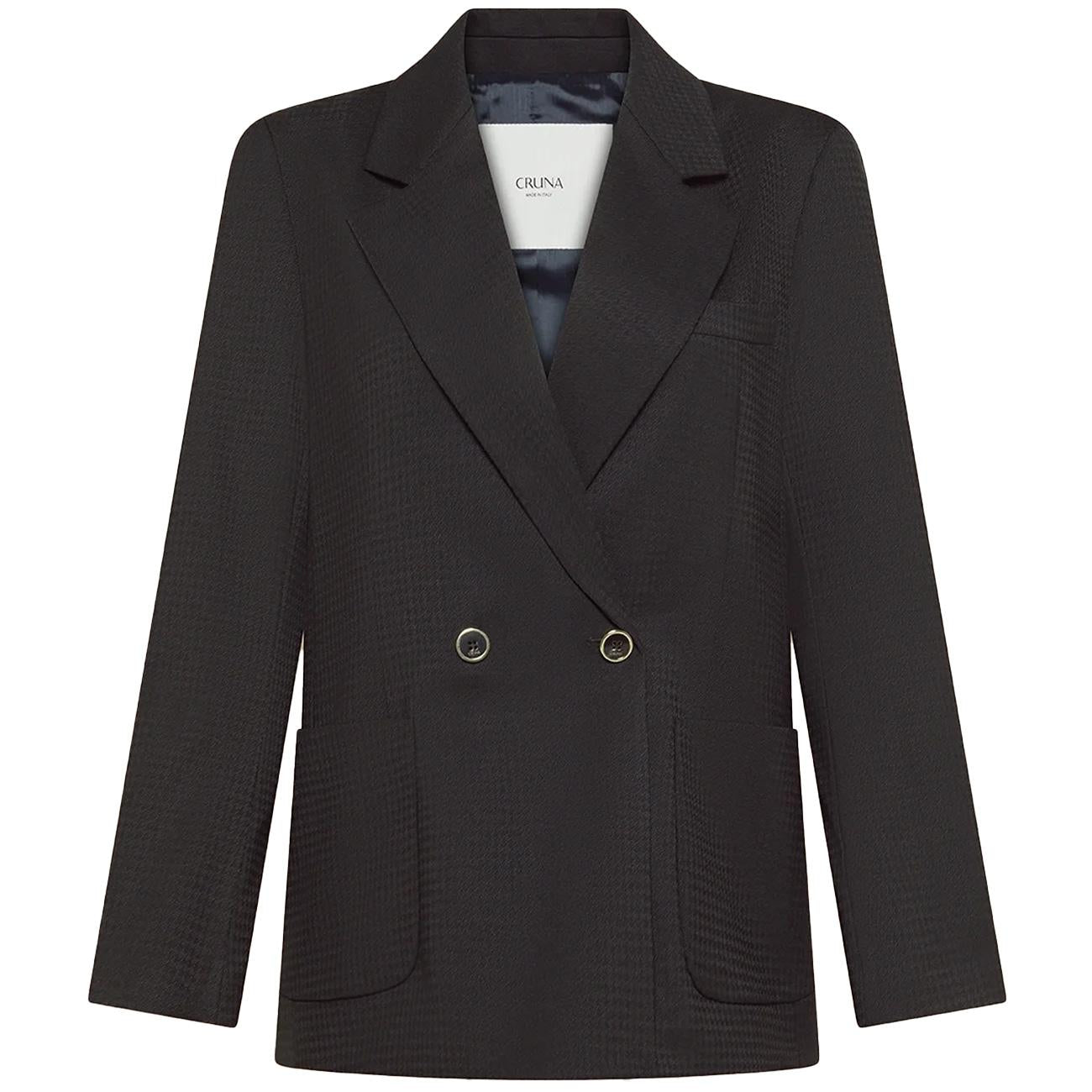 Giacca Lila Doppiopetto Con Spalline Imbottite LILA 2513 900 NERO CRUNA 