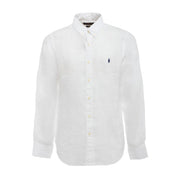 Camicia Lino Slim Uomo Bianco 710829443 002 WHITE POLO RALPH LAUREN 