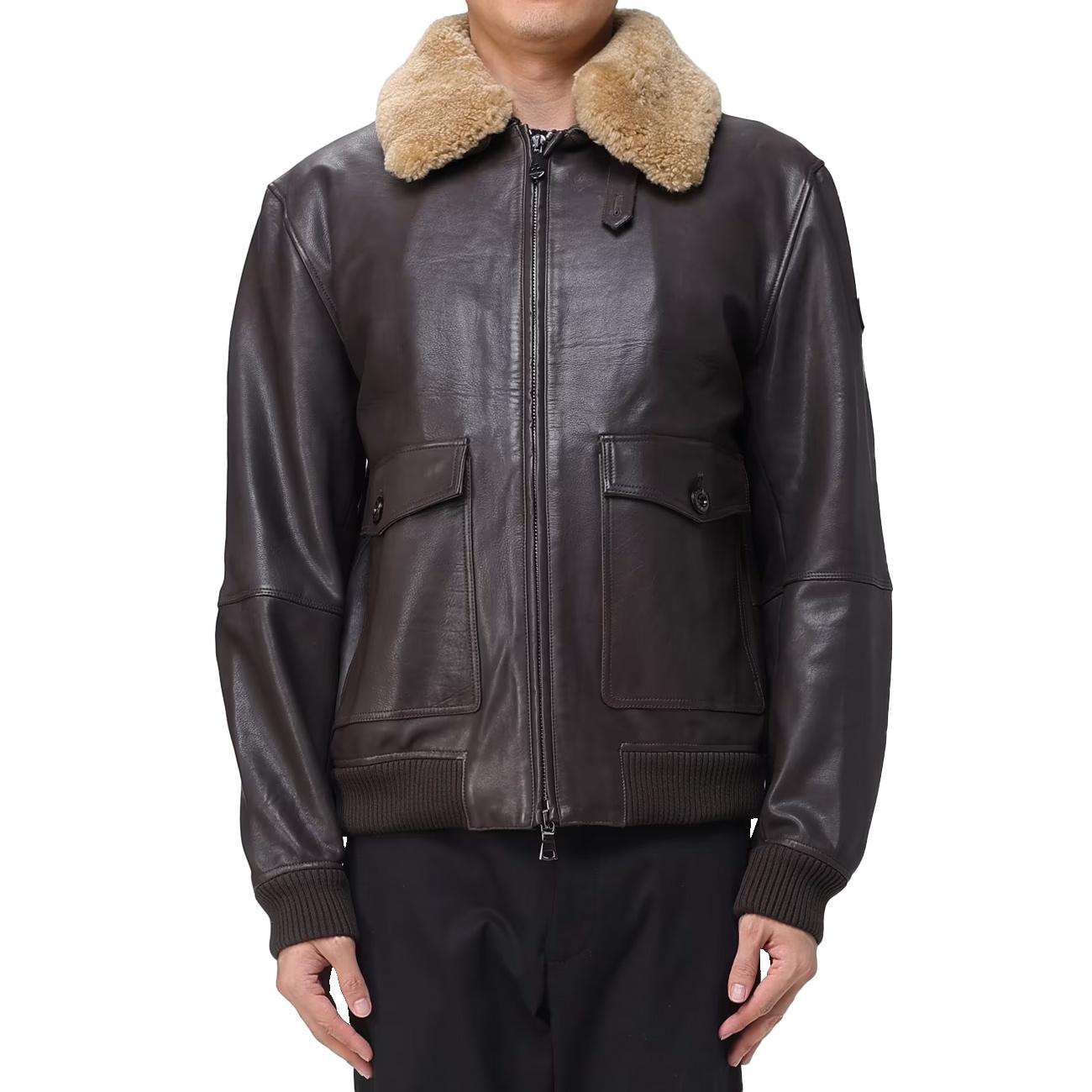 Giubbotto In Pelle Murdo DD ACC PEU5631 99012390 494 MARRONE PEUTEREY 