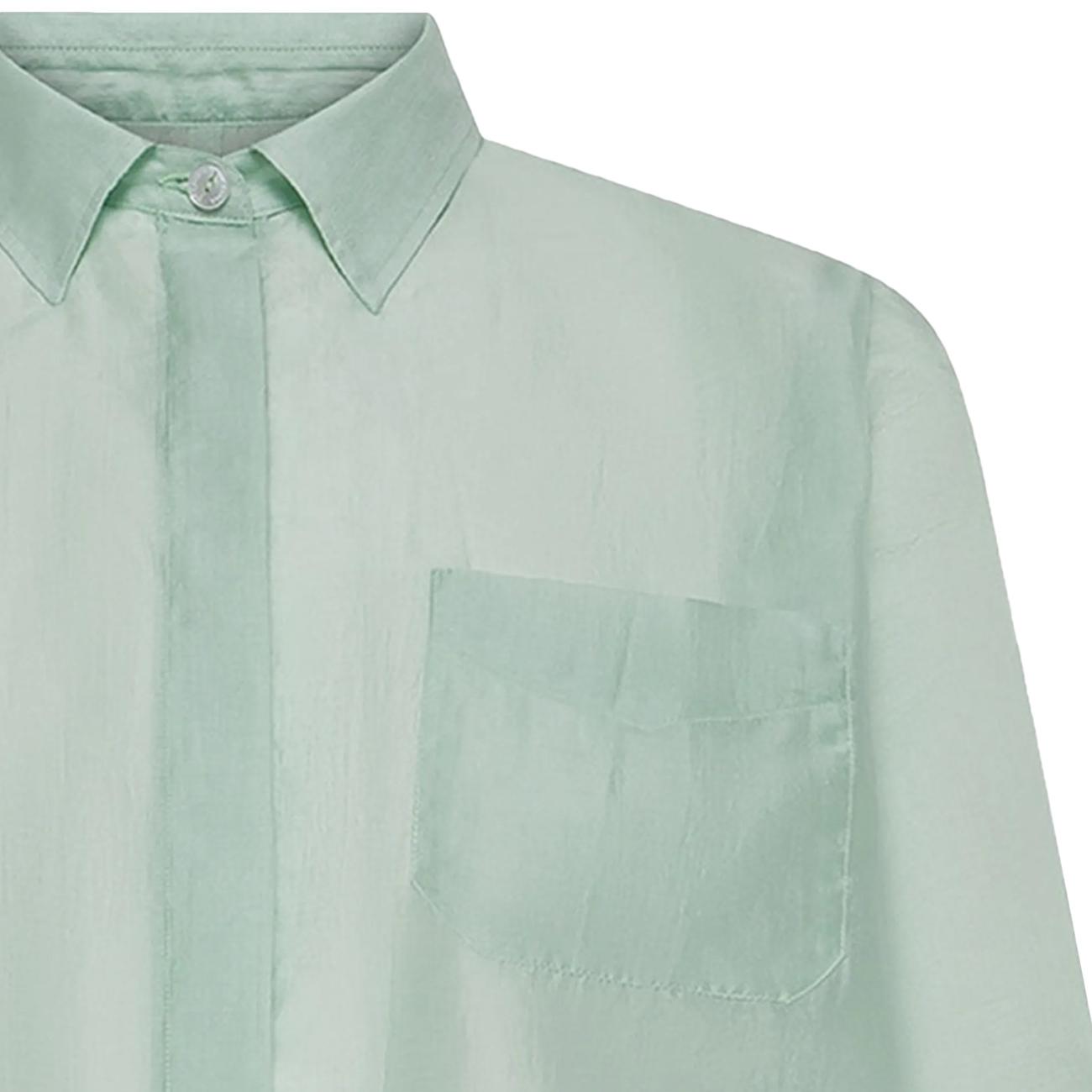 CRUNA CAMICIA CROPPED MANICA PIPISTRELLO MUSSOLA ELIDE2621 545 ACQUA 