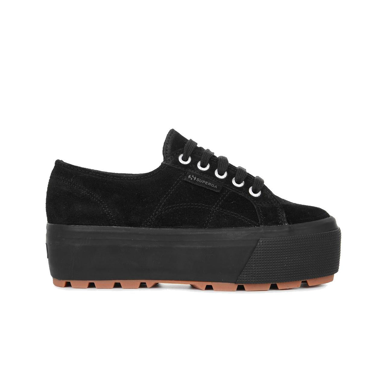 Sneaker Suede Platform Donna Full Black S111MKW A09.FULLBLACK SUPERGA 