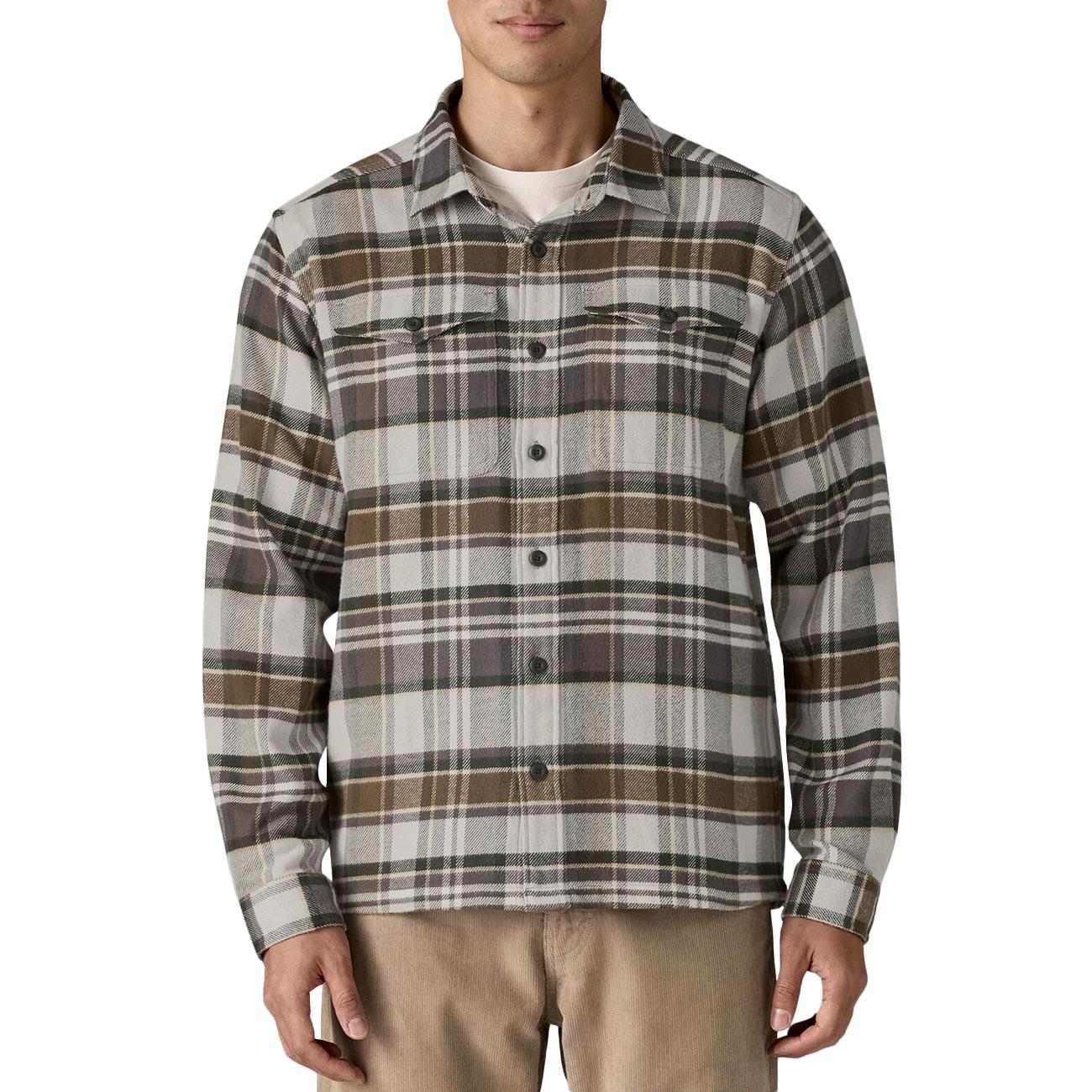 Camicia In Flanella Fjord Da Uomo 42401 BZGY/BLIZZARD SALT GREY PATAGONIA 