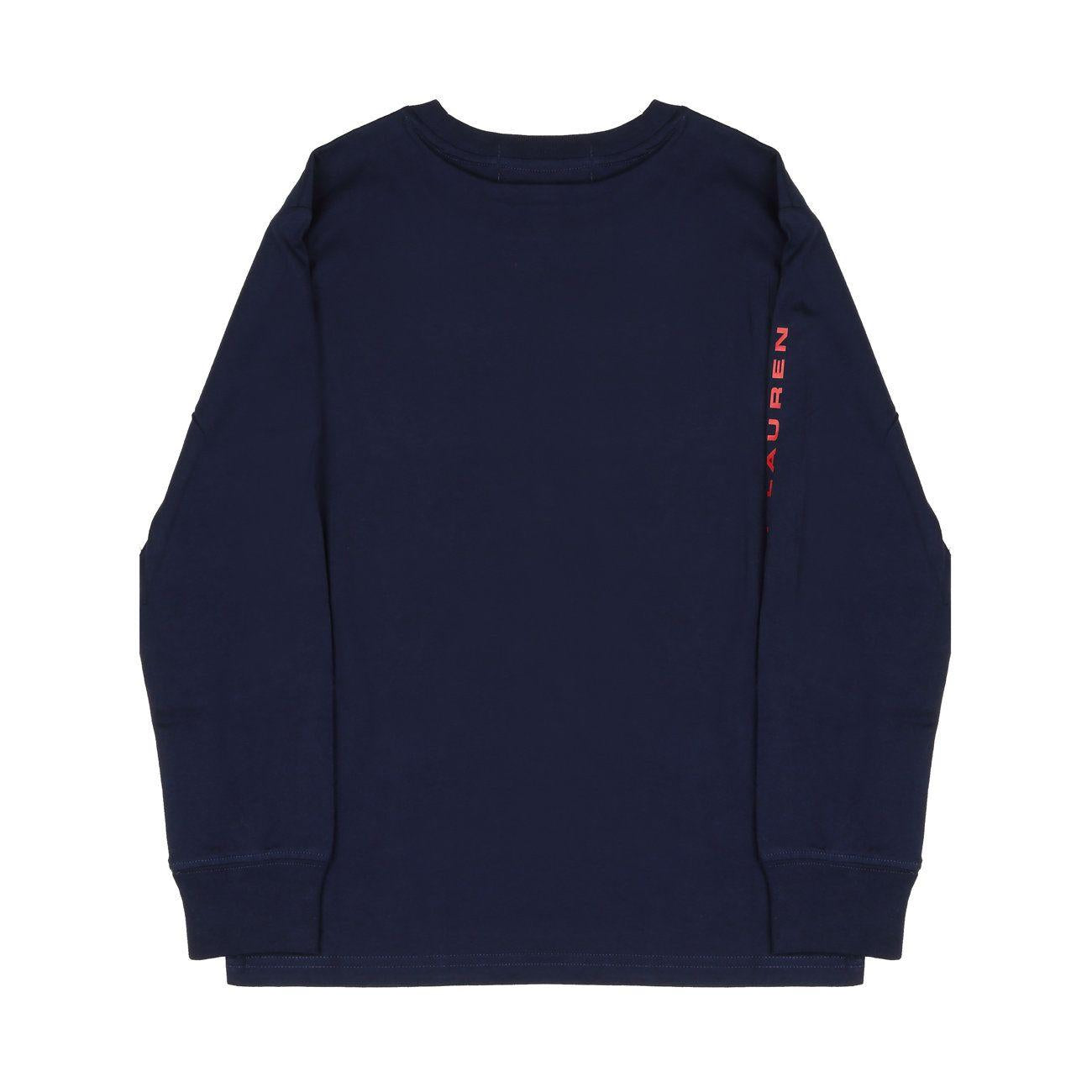 T-Shirt Manica Lunga Con Lettering Sul Braccio Bambino Blu 323818475 005 BLU POLO RALPH LAUREN 