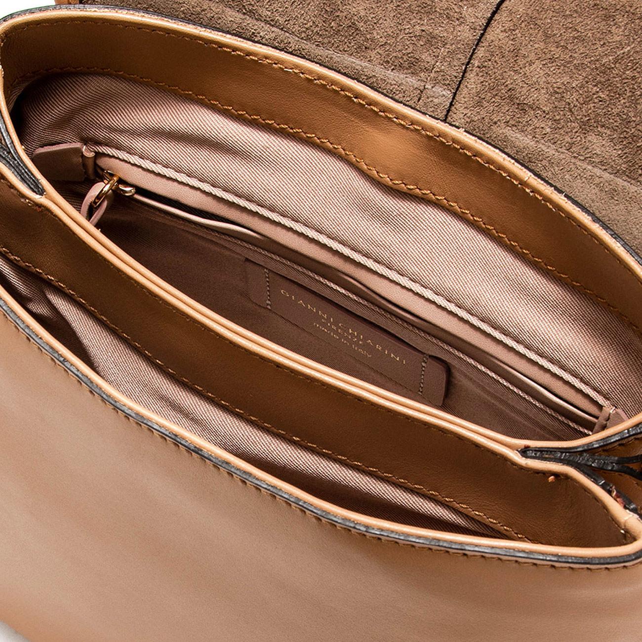 GIANNI CHIARINI Borsa A Spalla Helena Round In Pelle Donna Nature BS9666HGL/PGLF 0422NATURE 