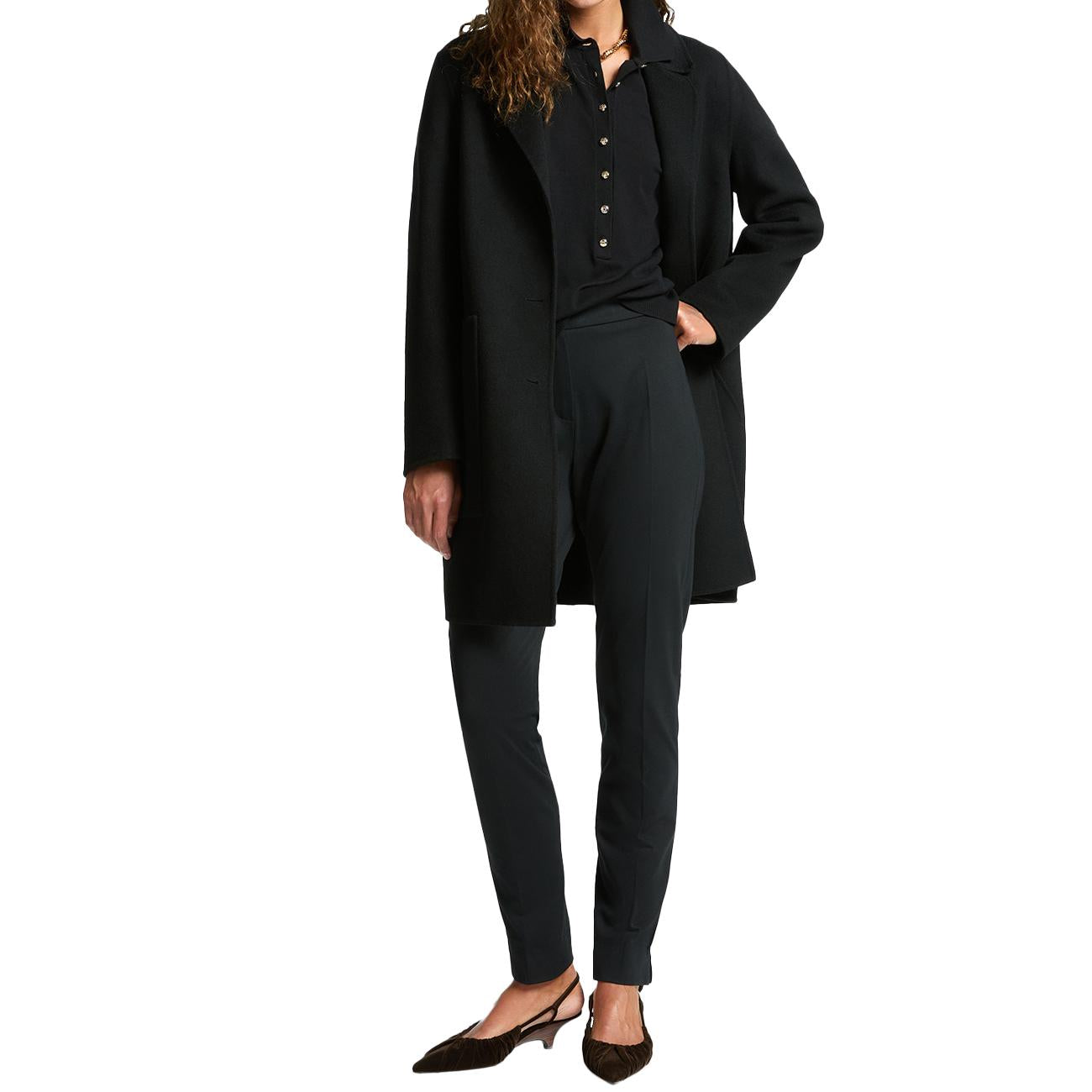 Pantalone A Sigaretta In Punto Milano P062P300395N 033 NERO ELENA MIRO' 