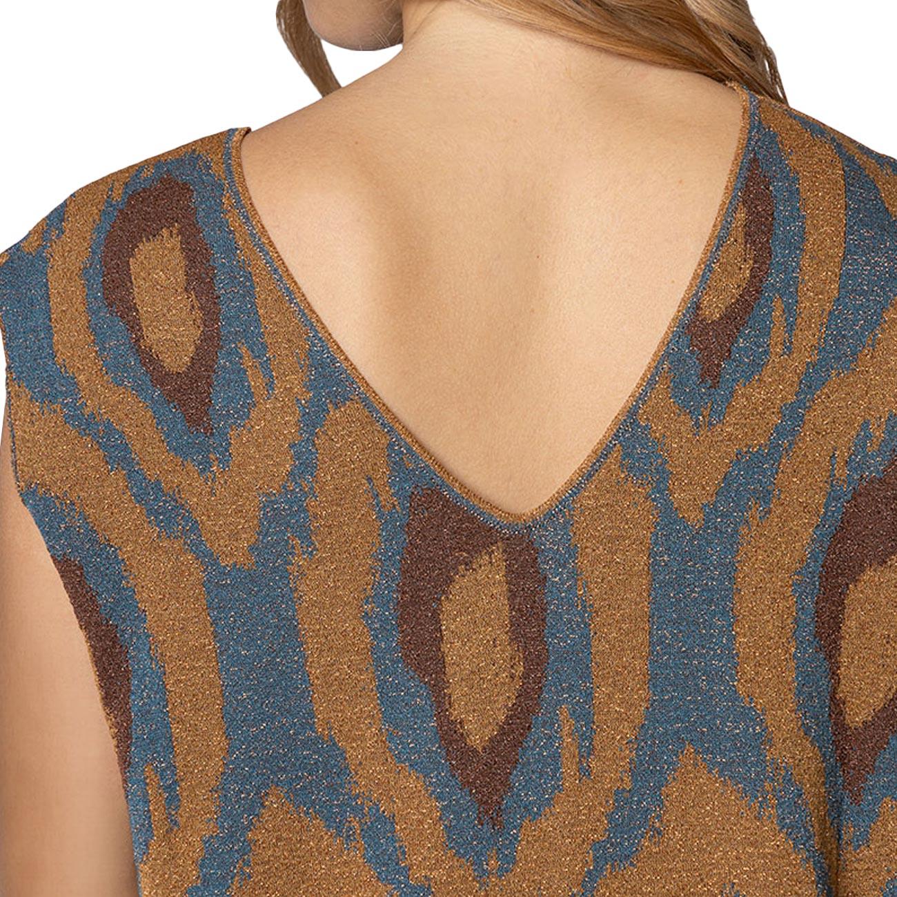 Maglia Jacquard Peacock Eyes MGKD13062 BLU AKEP 