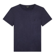 T-Shirt Girocollo In Jersey Fiammato US198JF0195U 890 BLU DONDUP 