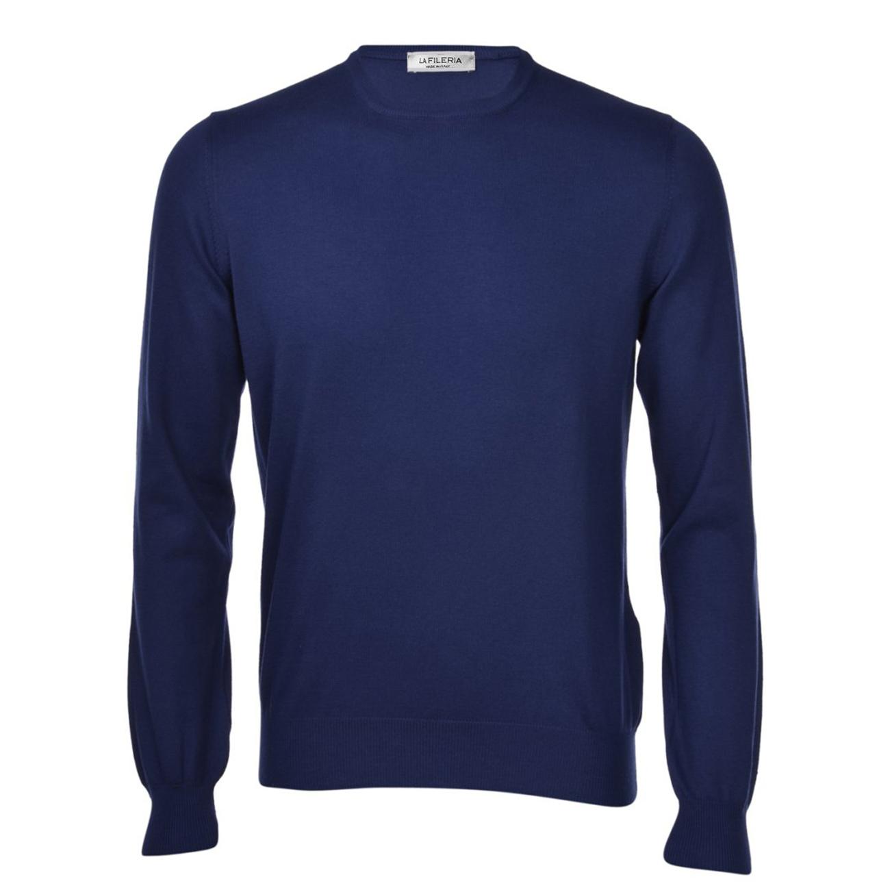 Pull U. M/L Cotone G/C 55167/18190 579 BLU APERTO LA FILERIA 