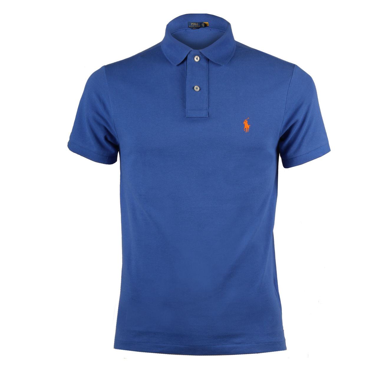 Polo Cotone Piquet Slim Uomo Newirisblue 710795080 014 NEW IRIS BLUE POLO RALPH LAUREN 