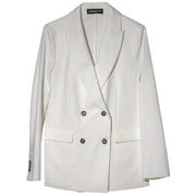 Blazer Doppiopetto In Drill Di Cotone Stretch AB5135 U01 WHITE GOODMATCH 