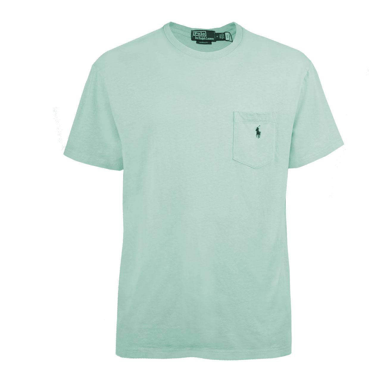 T-SHIRT U.GC MM C/TASCH. JERS. COT.DELAVE` CUSTOM/SLIM RALPH LAUREN 710835756 017 ISLAND AQUA POLO RALPH LAUREN 