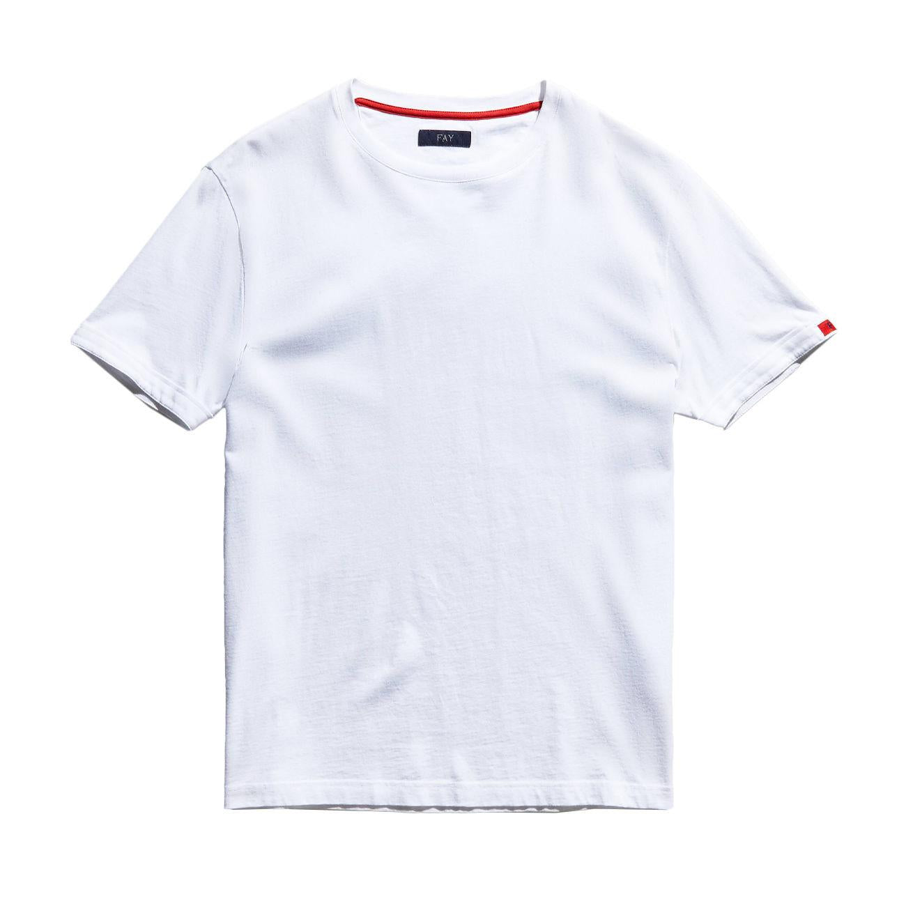 T-Shirt Travel Uomo Bianco Rosso NPMB3461330UCXB001 BIANCO/ROSSO FAY 
