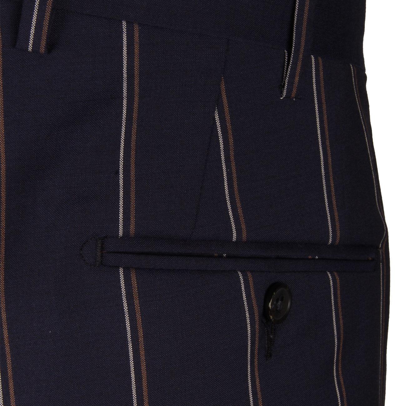 ABITO U. COLLO LANCIA TASCA TICKET POCKET GESSATO LBM 33069/1/3654 BLU RIGATO L.B.M.1911. 