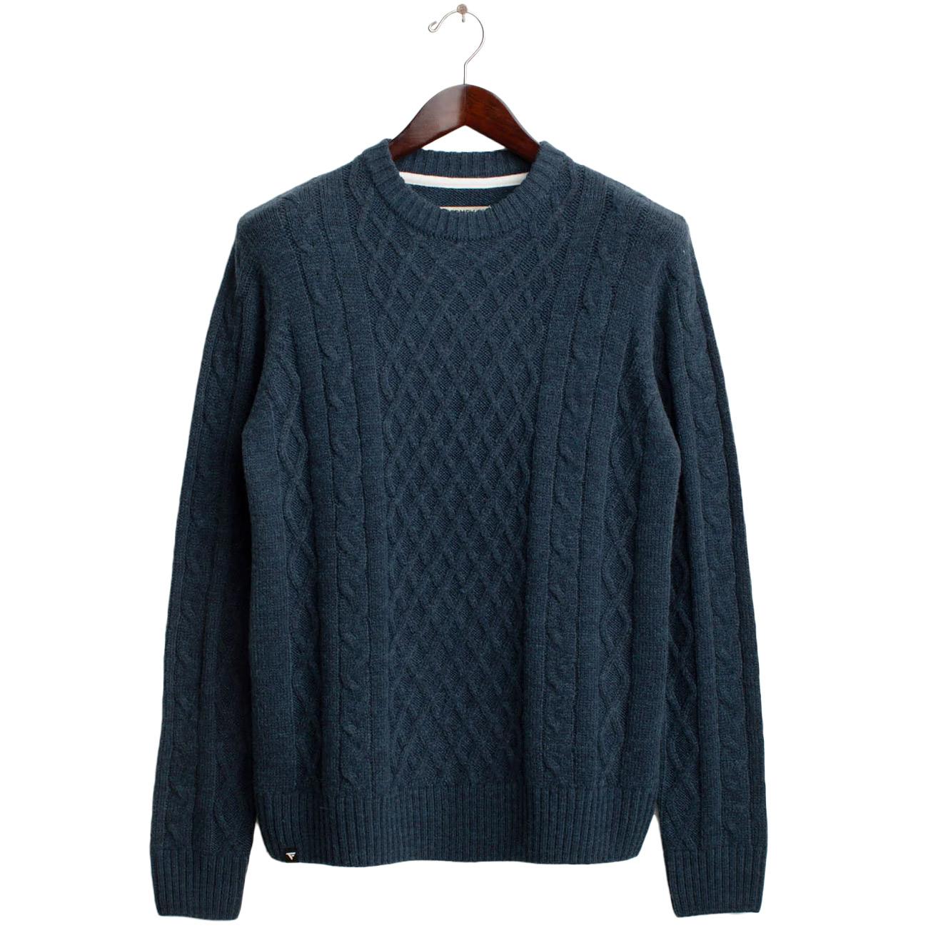 Maglia Girocollo Con Lavorazione A Trecce E Rombi FM25W06MG A0620 DENIM MELANGE FRED MELLO 