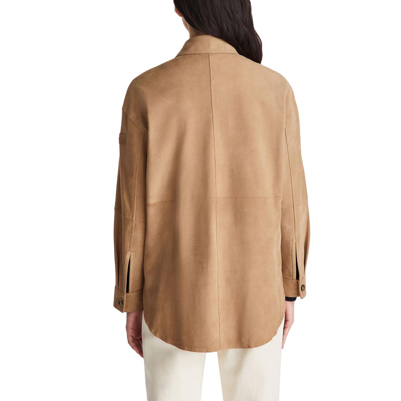 Camicia Lya Suede Ovesize In Pelle Scamosciata PED5562 99012407 794 TABACCO PEUTEREY 