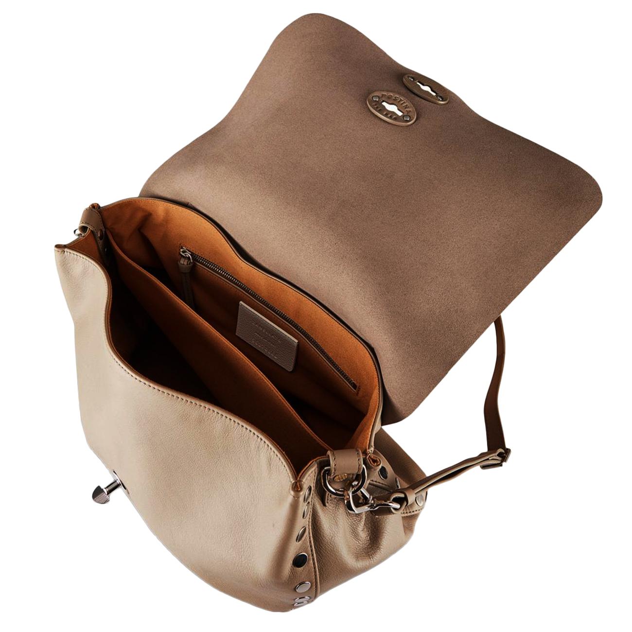 Borsa Postina M Piuma Knot Donna Beige Acacia 068090 0660000 M Z0220 BEIGE ACACIA ZANELLATO 