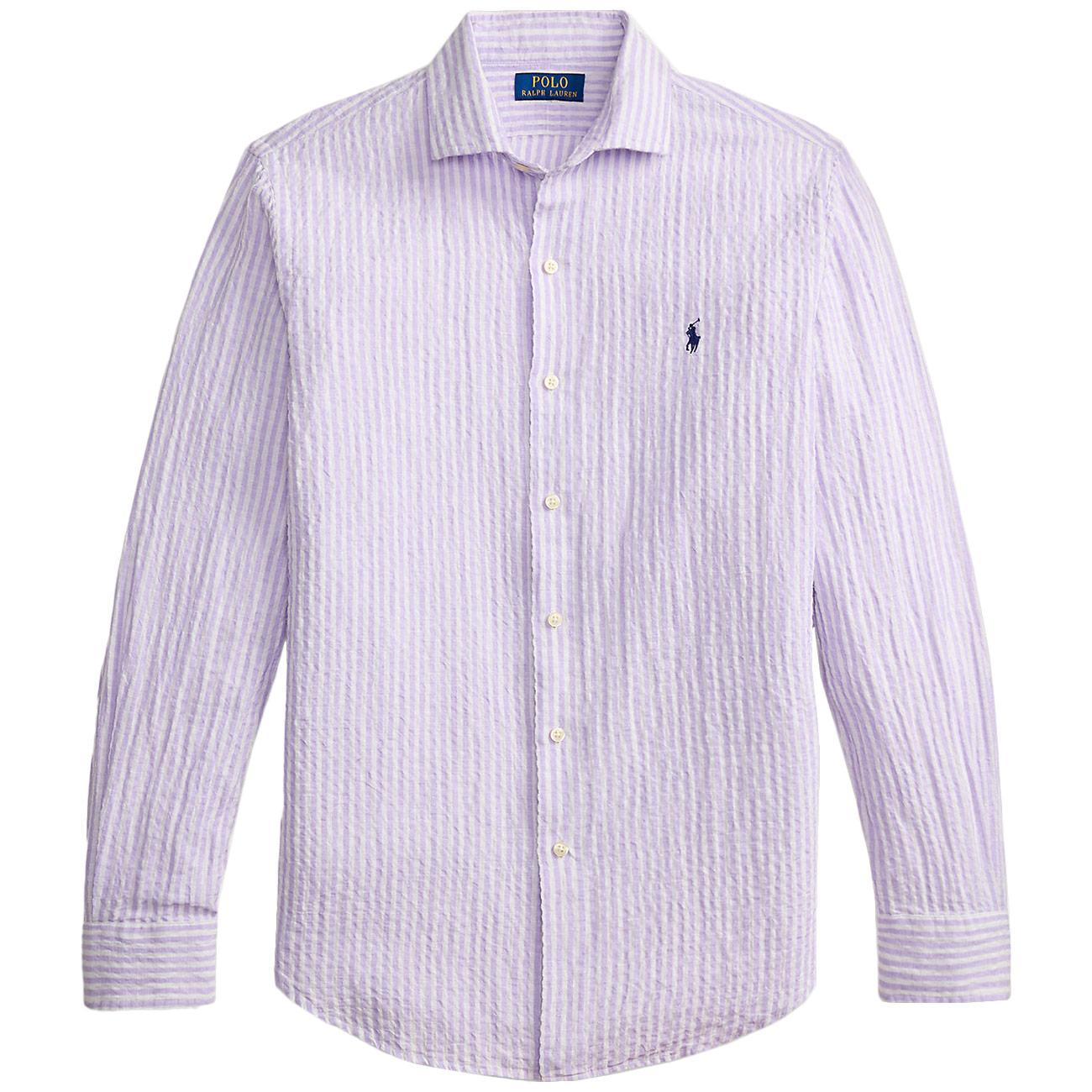 Camicia Seersucker A Righe 710B16700 003 7232C LAVENDER WHITE POLO RALPH LAUREN 