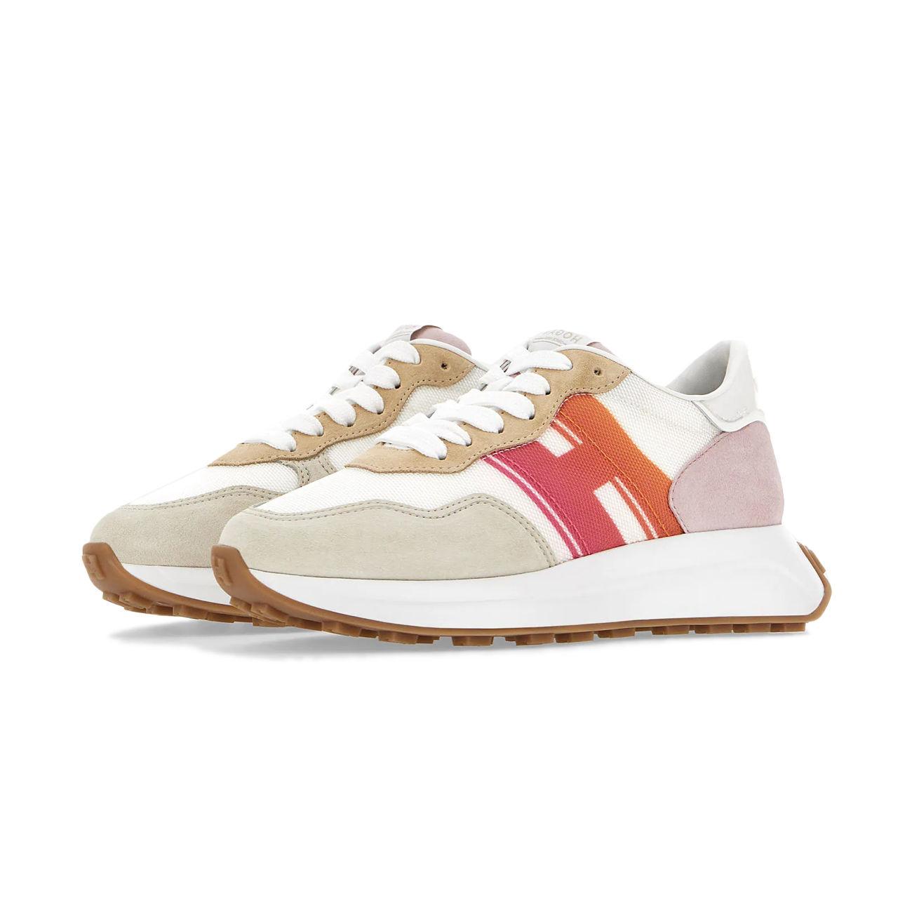 SCARPA D. H641 ALLACCIATO SFUMATA HOGAN HXW6410EV82PCI0YS8 BIANCO/BEIGE/ROSA HOGAN 