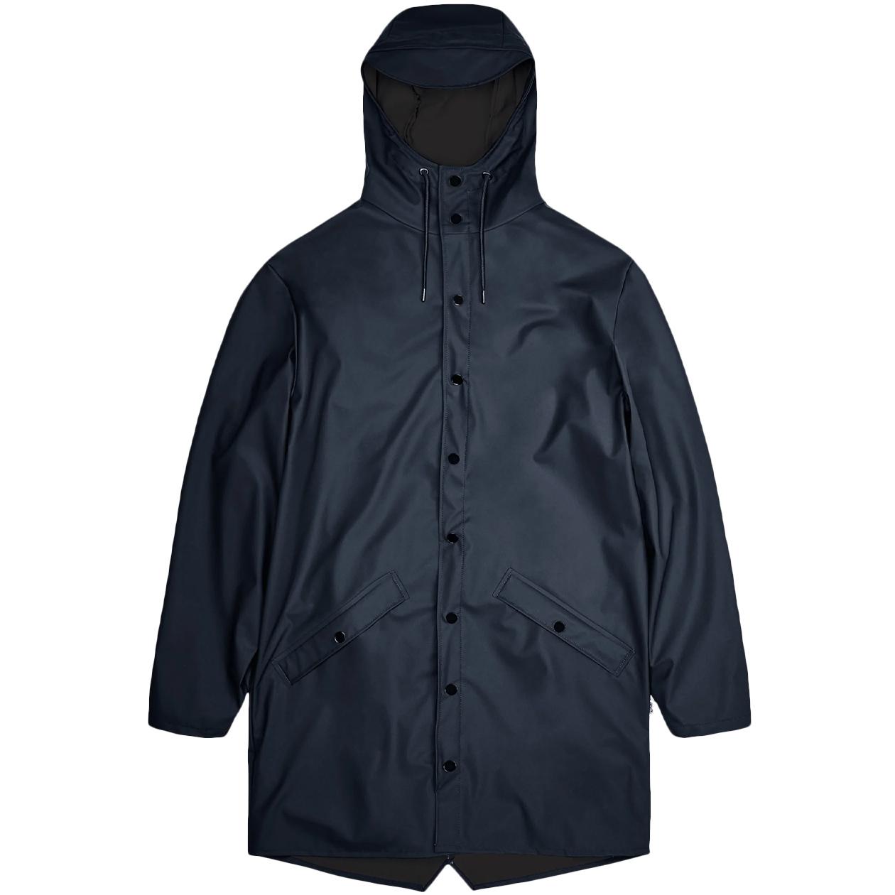 RAINS Impermeabile Long Jacket Con Cappuccio Unisex Navy RA12020 NAVY 