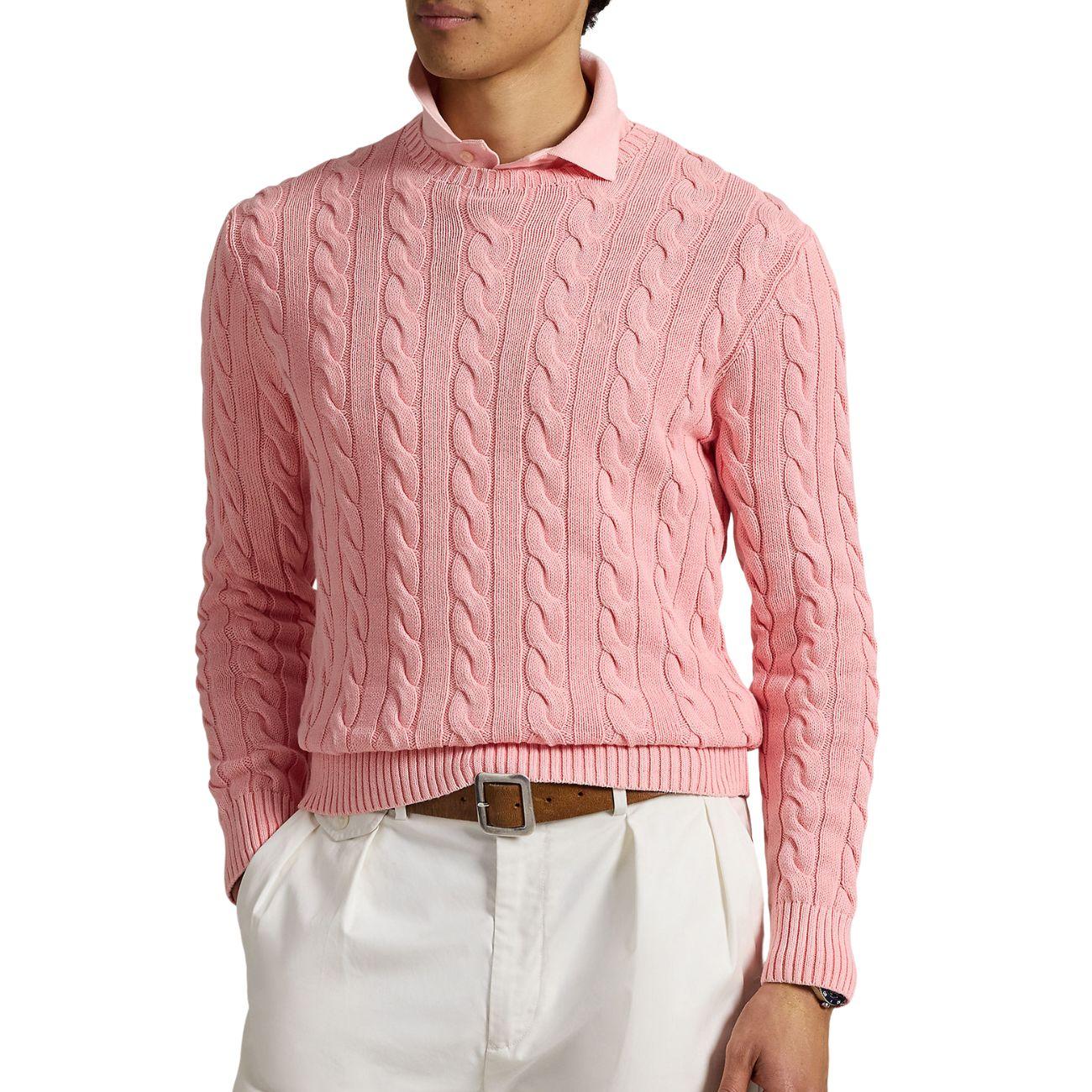 Pullover Maglia A Trecce 710965867 004 ROSE GMD POLO RALPH LAUREN 
