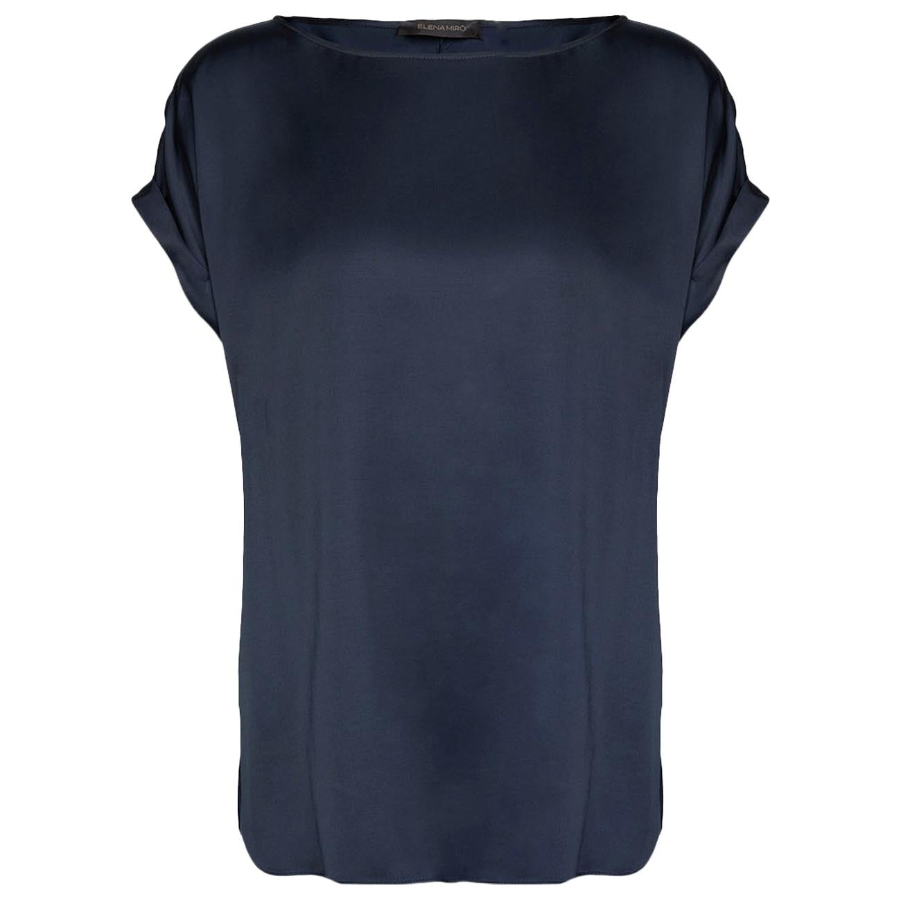 Blusa In Raso 2086P100217N 034 BLU NAVY ELENA MIRO' 