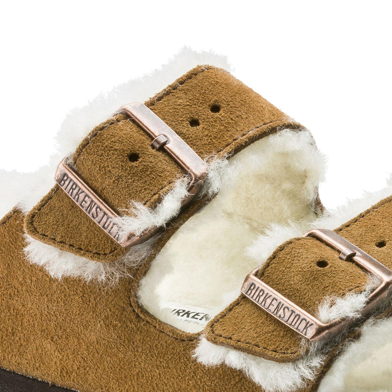 Sandali Arizona In Pelle Scamosciata Con Shearling 1001135 MINK BIRKENSTOCK 