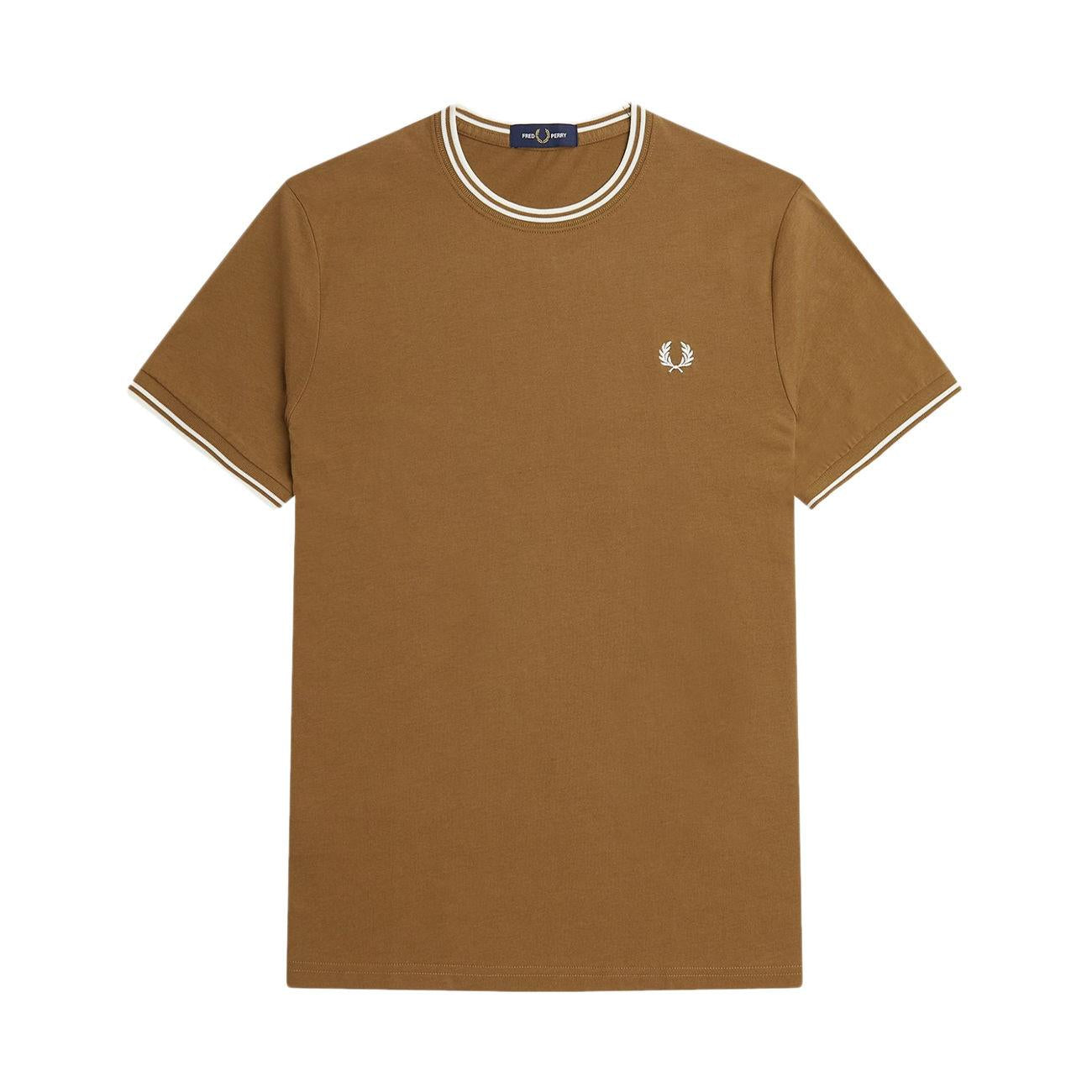 T.SHIRT U. TWIN TIPPED FP M1588 R60 SHADED STONE FRED PERRY 