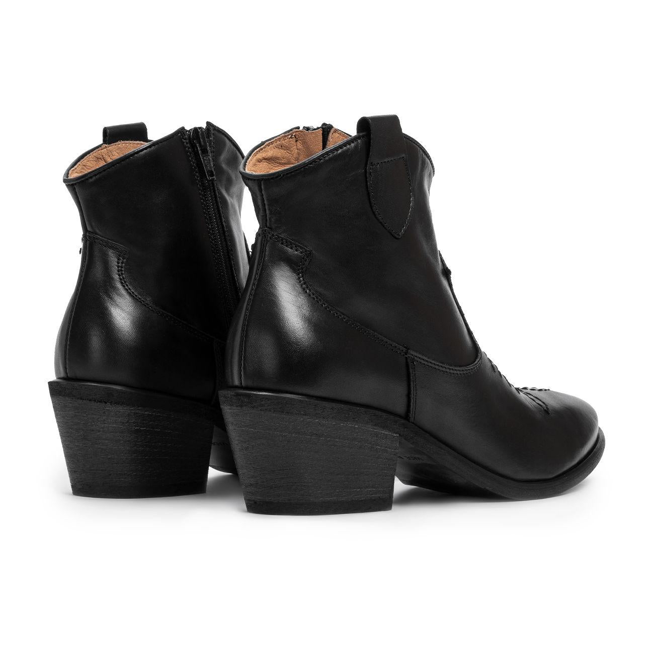 Texano Con Tacco In Pelle Spazzolata Donna Nero M102 NERO JE T`AIME 