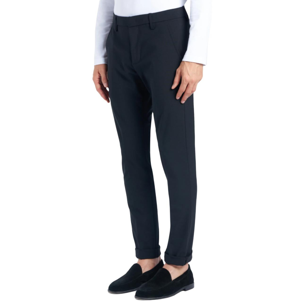 Pantalone Gaubert Slim In Tela Di Lana UP235-TS0009-XXX-DU-W25 999 NERO DONDUP 