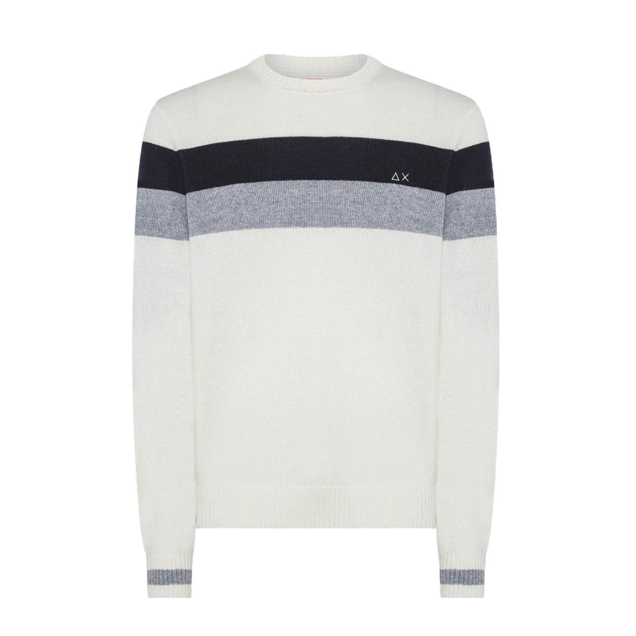 Maglia Righe Tonde Uomo Bianco K43159 01 BIANCO SUN68 