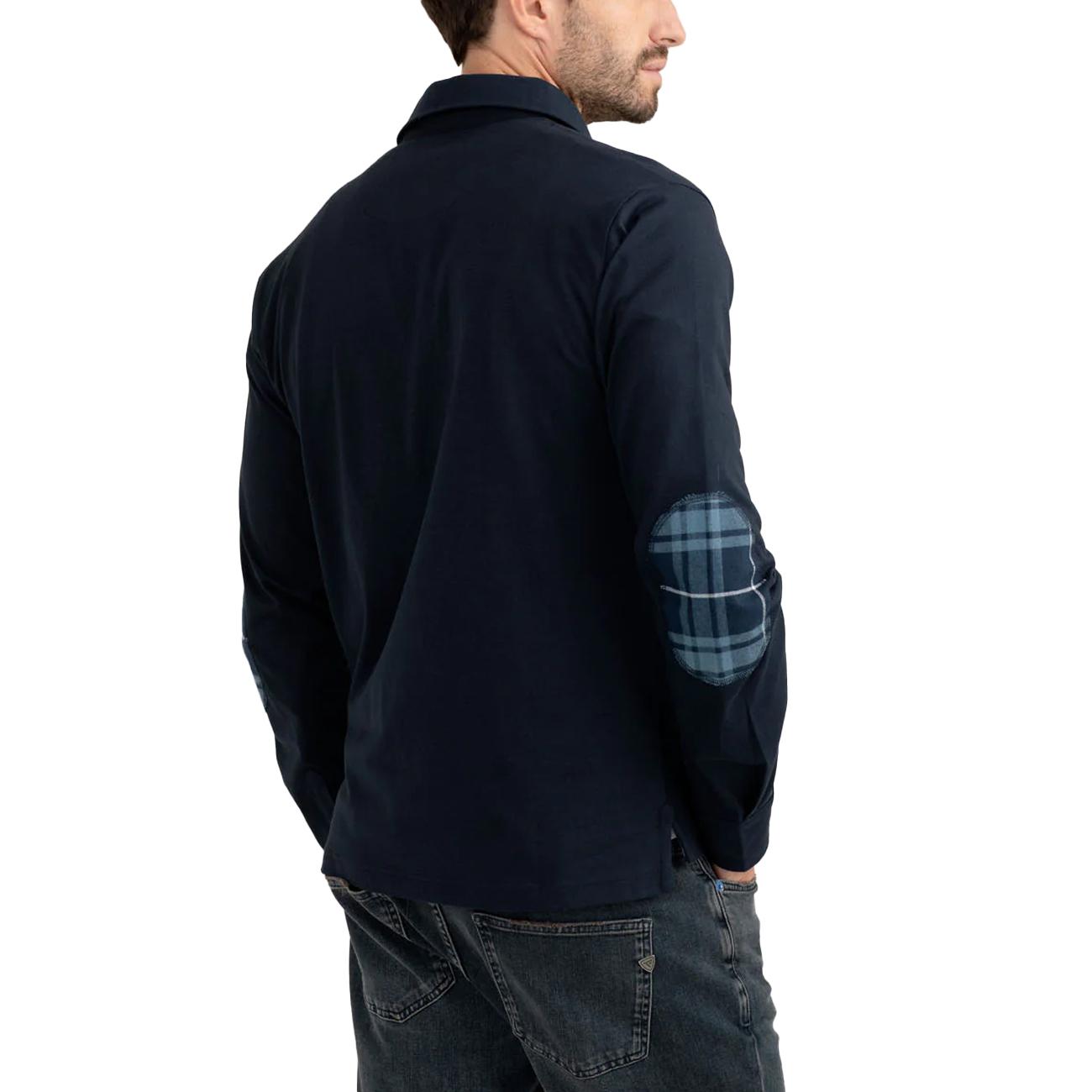 Polo Manica Lunga Con Dettagli Check FM25W02QU A0601 BLUE FRED MELLO 