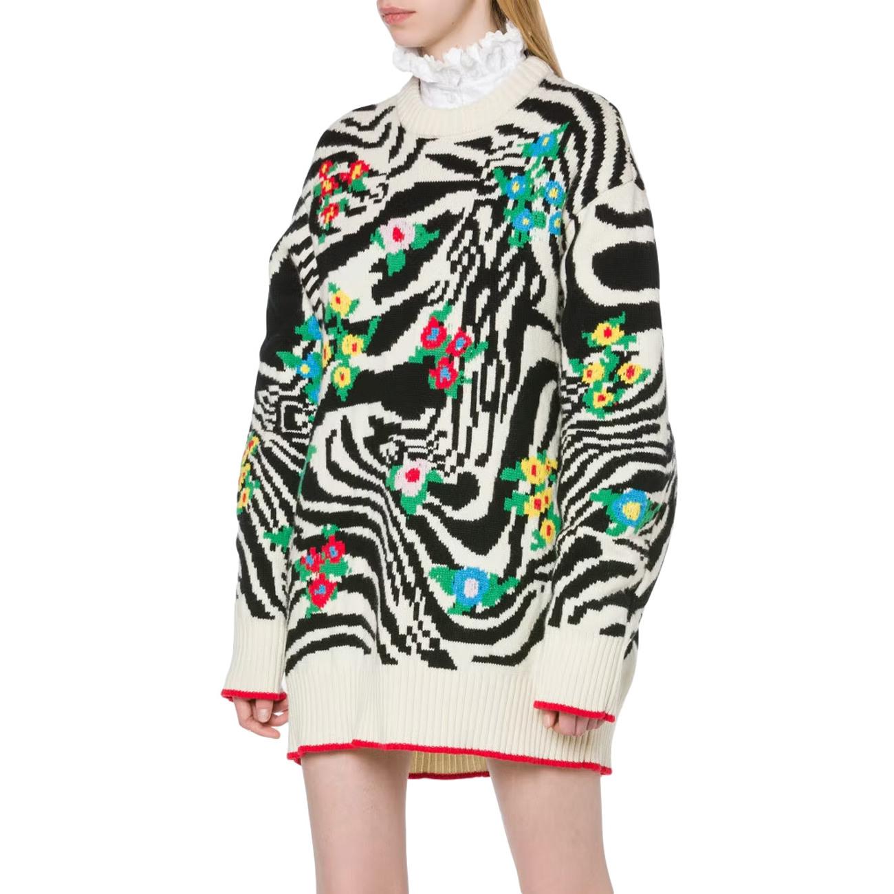 Maxi Maglione Zebrato 0496 5702 A2004 FANTASIA AVORIO PHILOSOPHY 