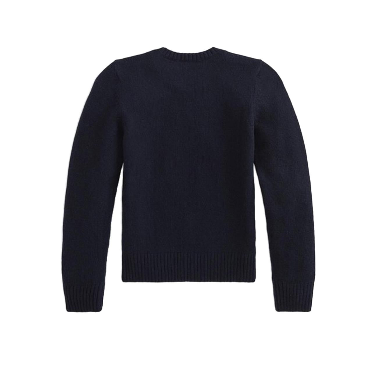 Pull Girocollo In Lana Con Ricamo Bimbo Navy 313800168 005NAVY POLO RALPH LAUREN 