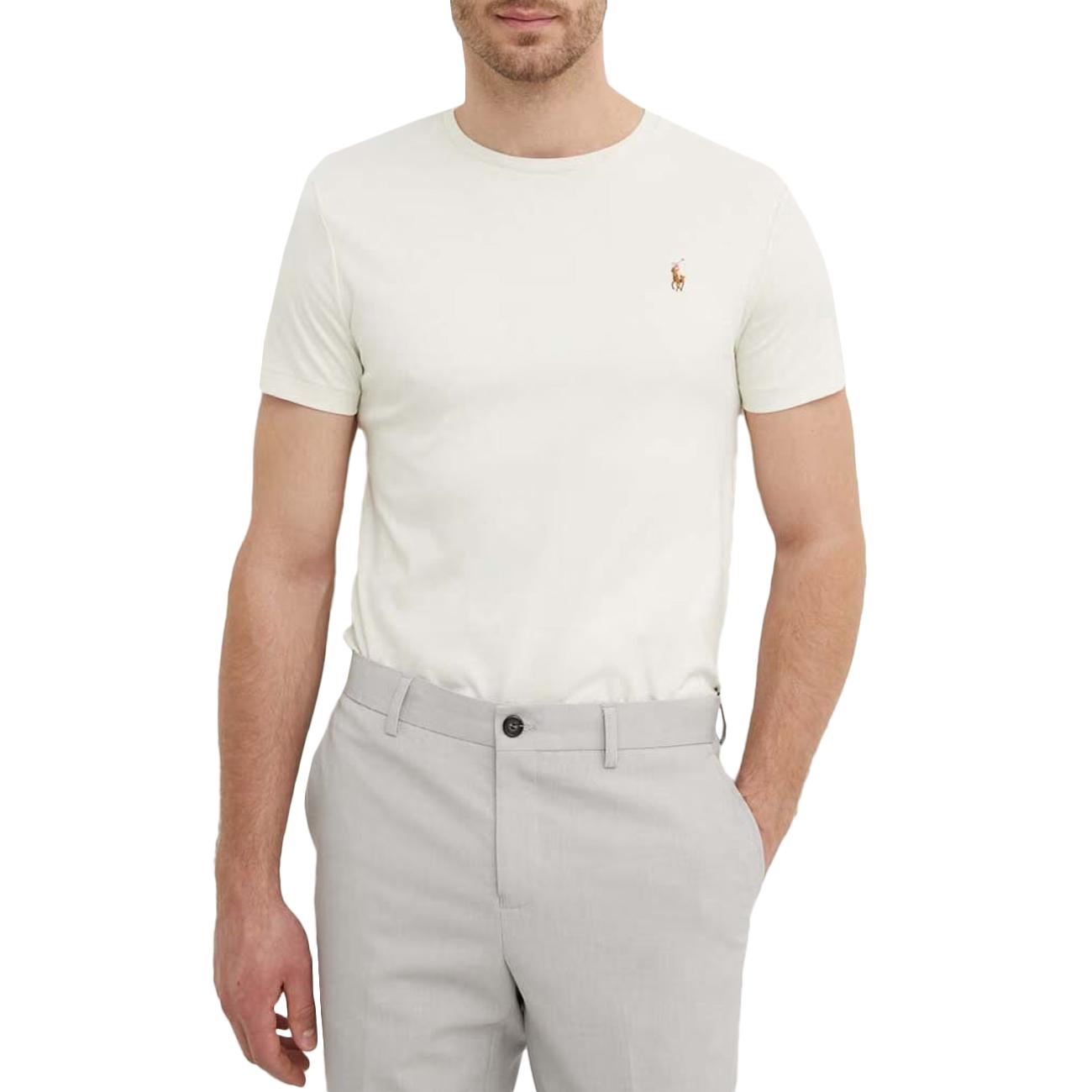 T-Shirt In Morbido Cotone Slim Fit 710740727 002 WHITE POLO RALPH LAUREN 