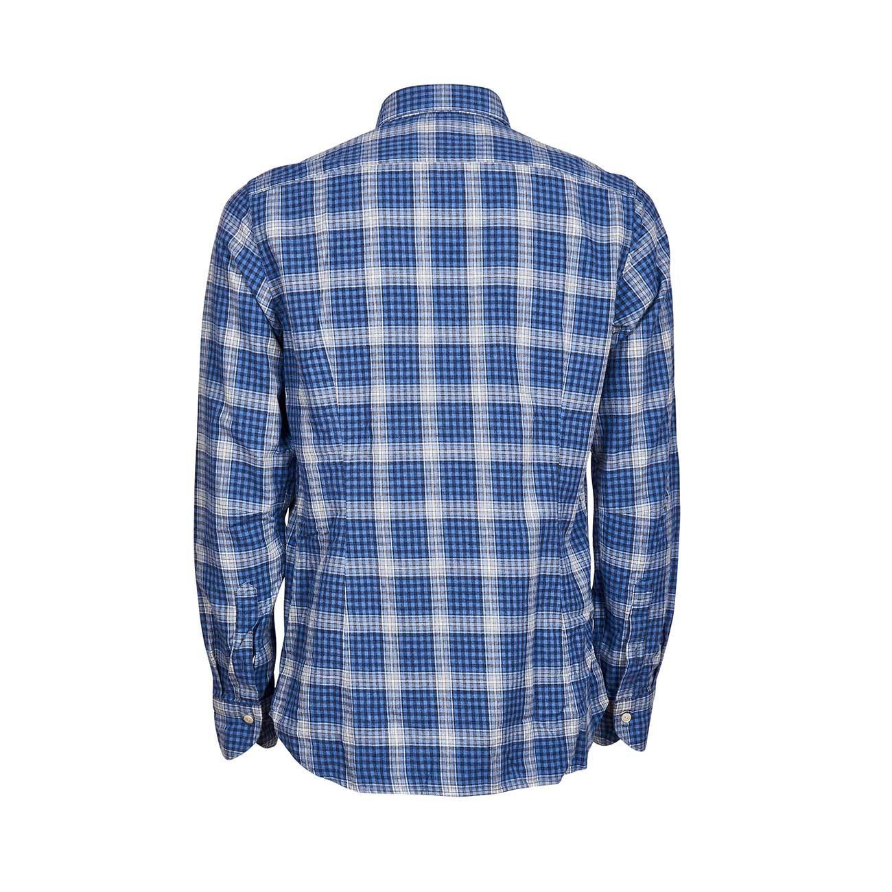 Camicia Maniche Lunghe Scozzese In Flanella Uomo Nero Azzurro Bianco TIN/1RKUNJW QD1NERO/AZZURRO/BIANCO TINTORIA MATTEI 954 
