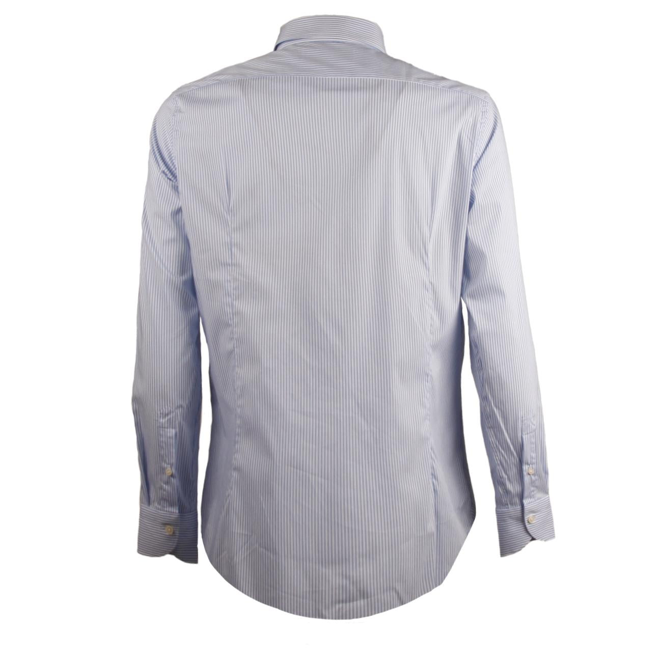 Camicia Rigata Collo Francese Uomo Bianco Azzurro UBEFIR RB3/B.CO/AZZURRO GUGLIELMINOTTI 
