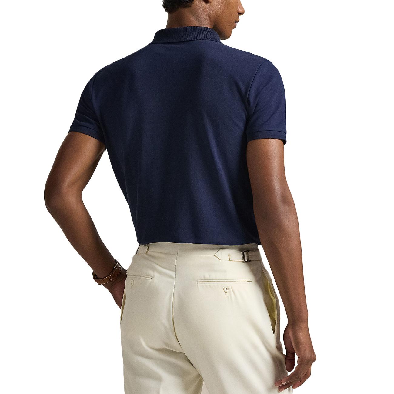 Polo In Rete Elasticizzata Slim Fit 710941439 038 REFINED NAVY/C1730 SMOKE POLO RALPH LAUREN 