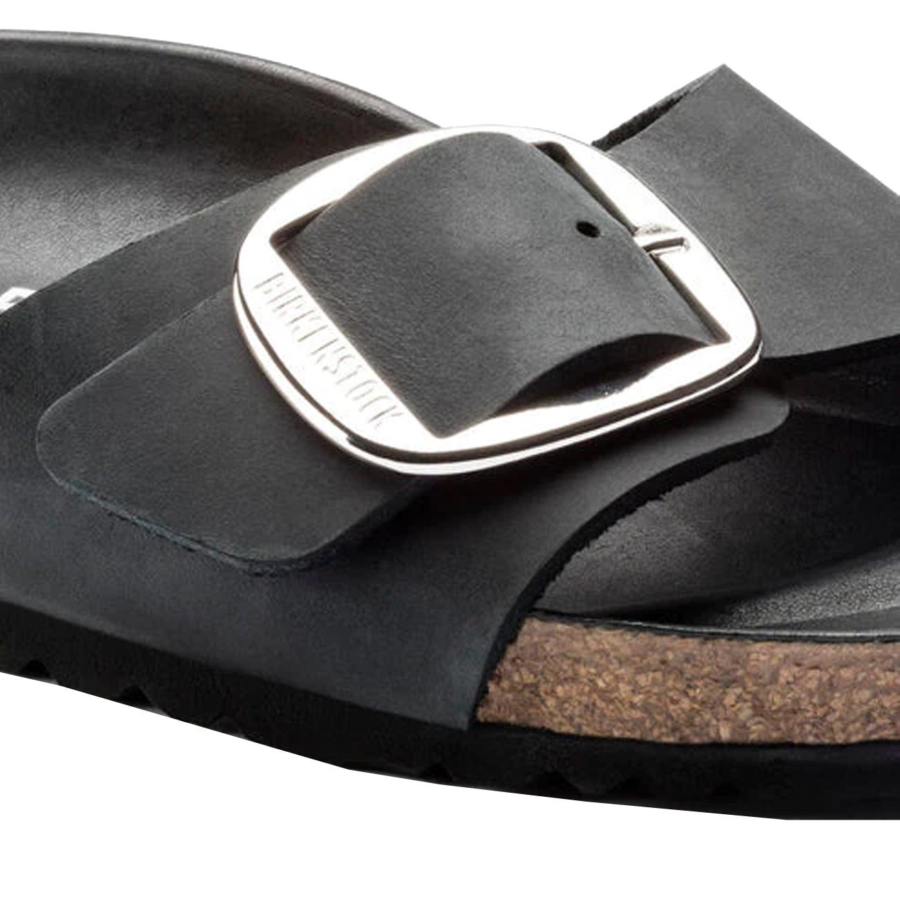 Sandalo Madrid Grande Fibbia In Pelle Oliata 1006523 BLACK BIRKENSTOCK 