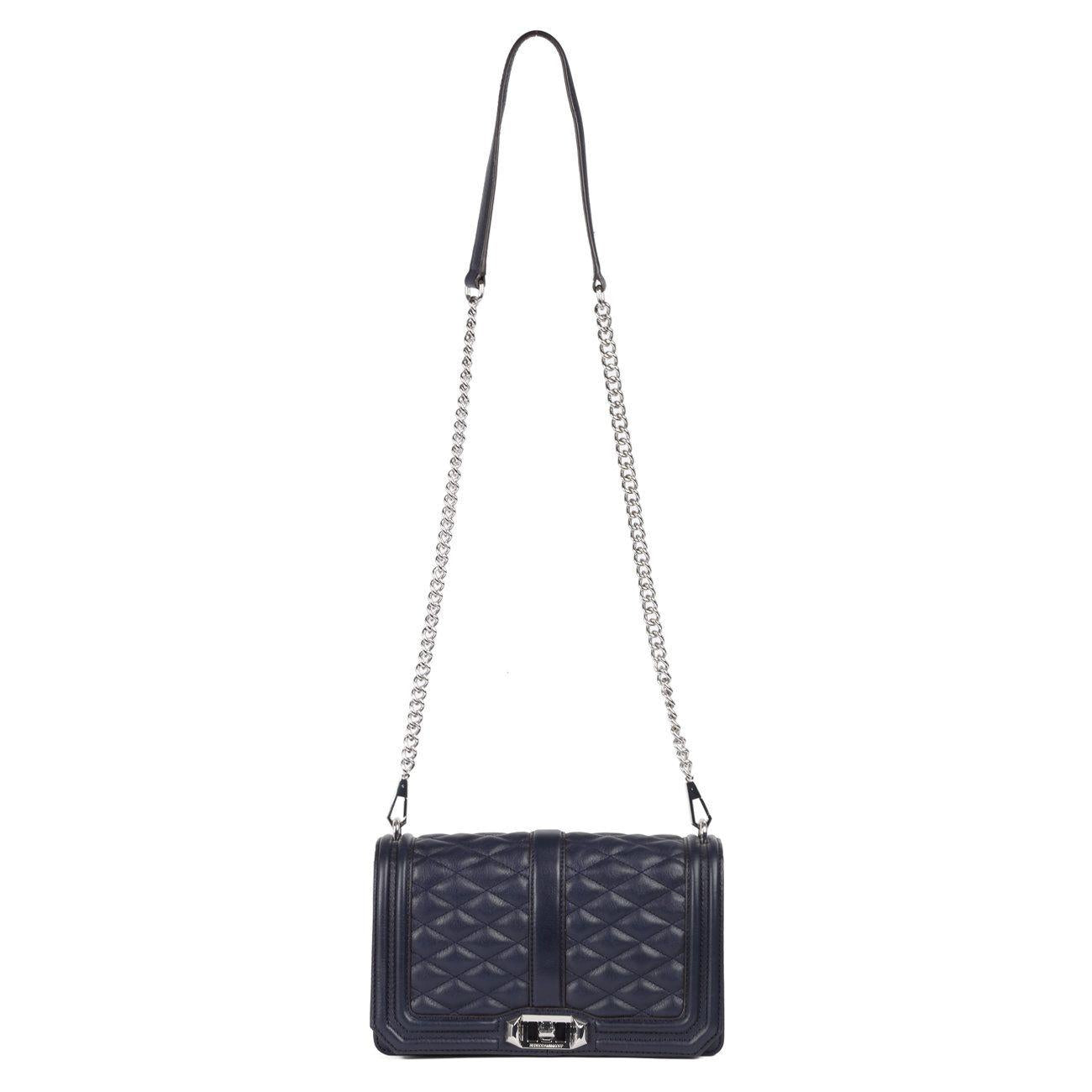 Borsa A Tracolla Mini Love Donna Blu Argento RM/HC35ELVX08/415 MOON REBECCA MINKOFF 