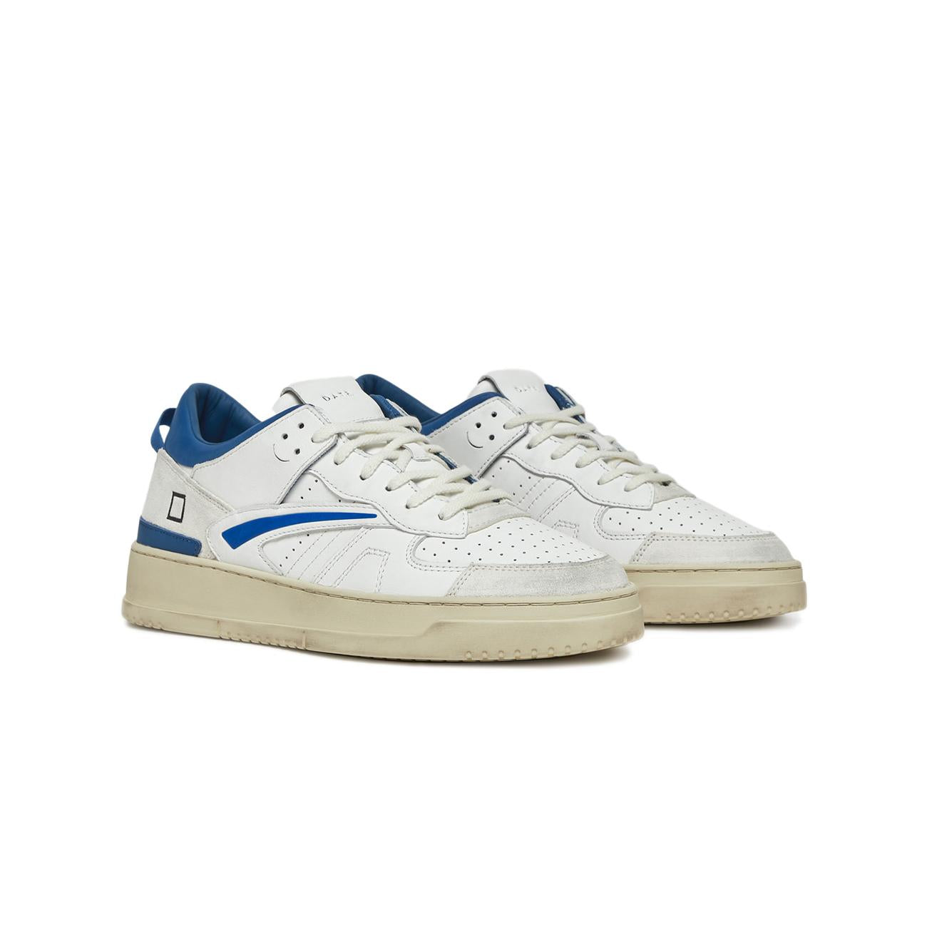 Sneakers Torneo Leather Uomo White Bluette M401-TO-LE-WE WHITE/BLUETTE D.A.T.E. 