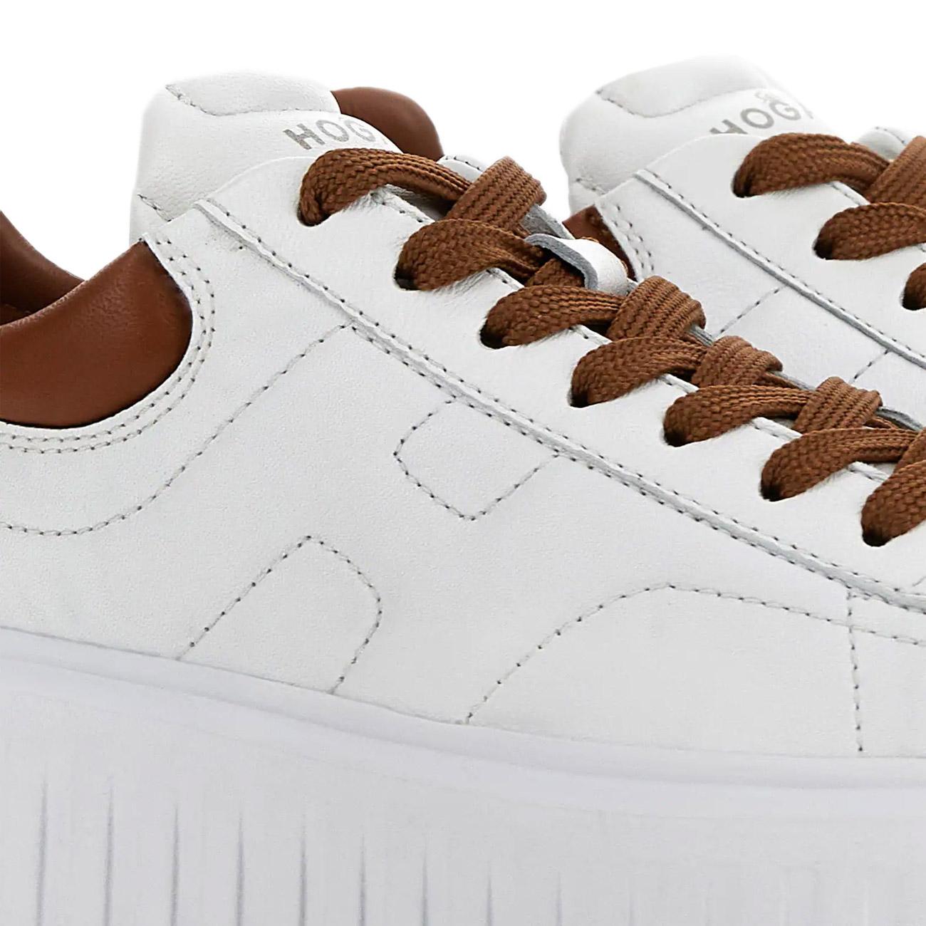 Sneakers H-Stripes Donna Bianco Cuoio HXW6450FC60LE90446 BIANCO/CUOIO HOGAN 