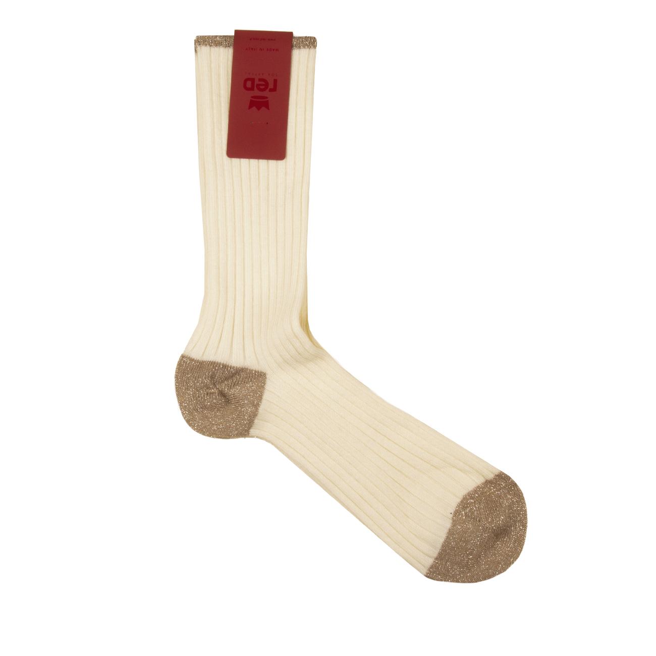 Calze Costa Con Lurex E Cashmere Donna Avorio 65643G V1242 AVORIO RED SOX 