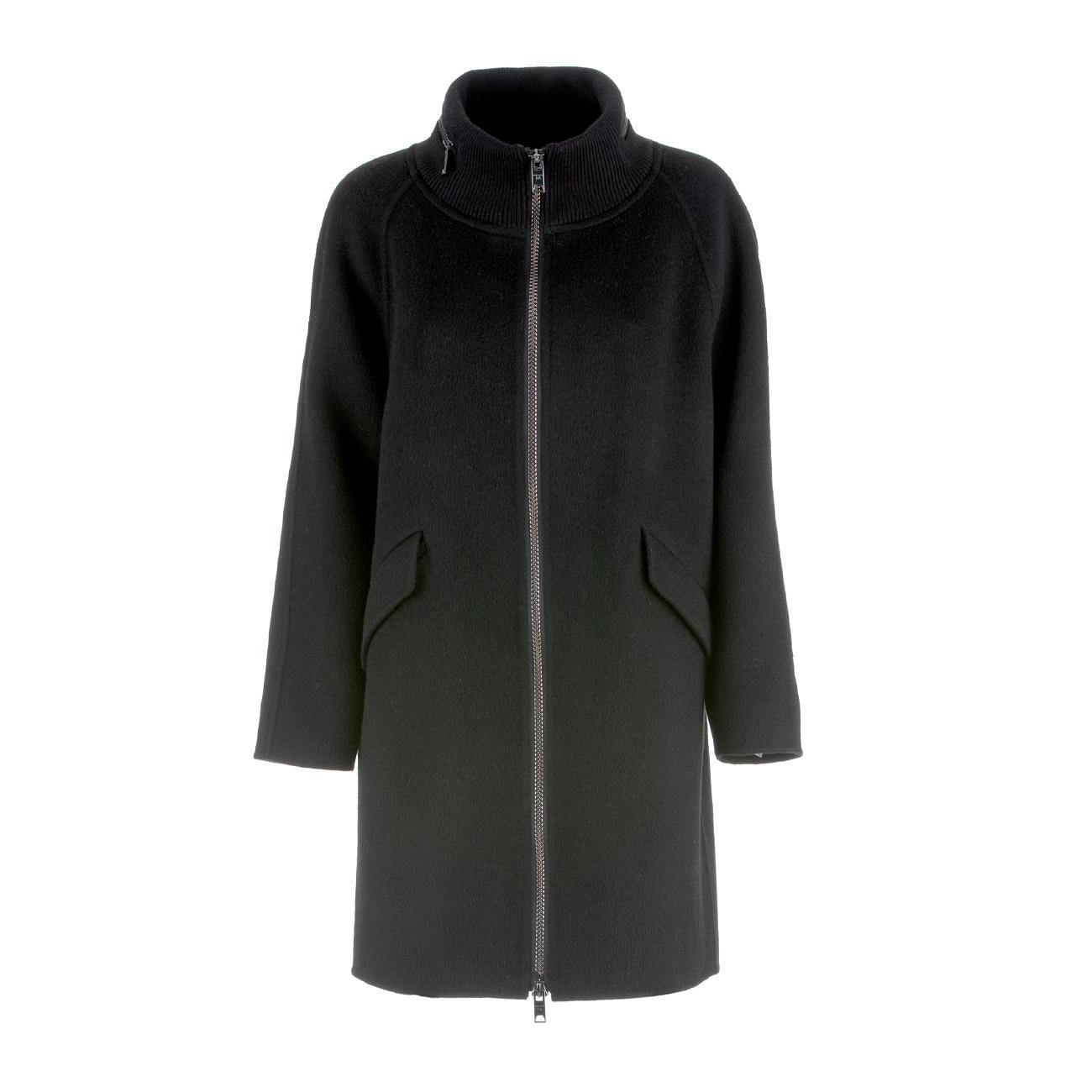 Cappotto Doppio Mohair Lana Donna Nero 23IMT330.0TM 999 BLACK DIEGO M 